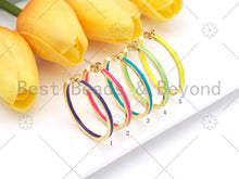 Load image into Gallery viewer, Colorful Enamel Round Loop Huggie Earring, Sku#O80