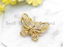 Load image into Gallery viewer, CZ Micro Pave Butterfly Brooch, Sku#P36
