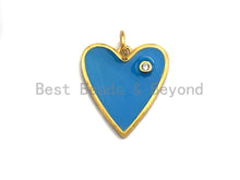 Load image into Gallery viewer, Enamel heart Pendant with CZ, Z412