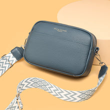 Load image into Gallery viewer, Rhombus Embroidered Crossbody Bag - Genuine Leather Small Square Shoulder Bag