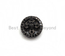 Load image into Gallery viewer, Black CZ Pave Cross Spacer Coin, sku#C99