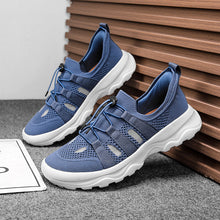 Load image into Gallery viewer, Men's Mesh Breathable Sneakers – Lightweight Color-Block Low-Top Athletic Shoes