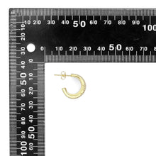 Load image into Gallery viewer, Gold Clear CZ Multiline Huggie Earrings, Sku#A226