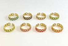 Load image into Gallery viewer, Colorful Enamel Cuban Link Chain Ring, sku#X189