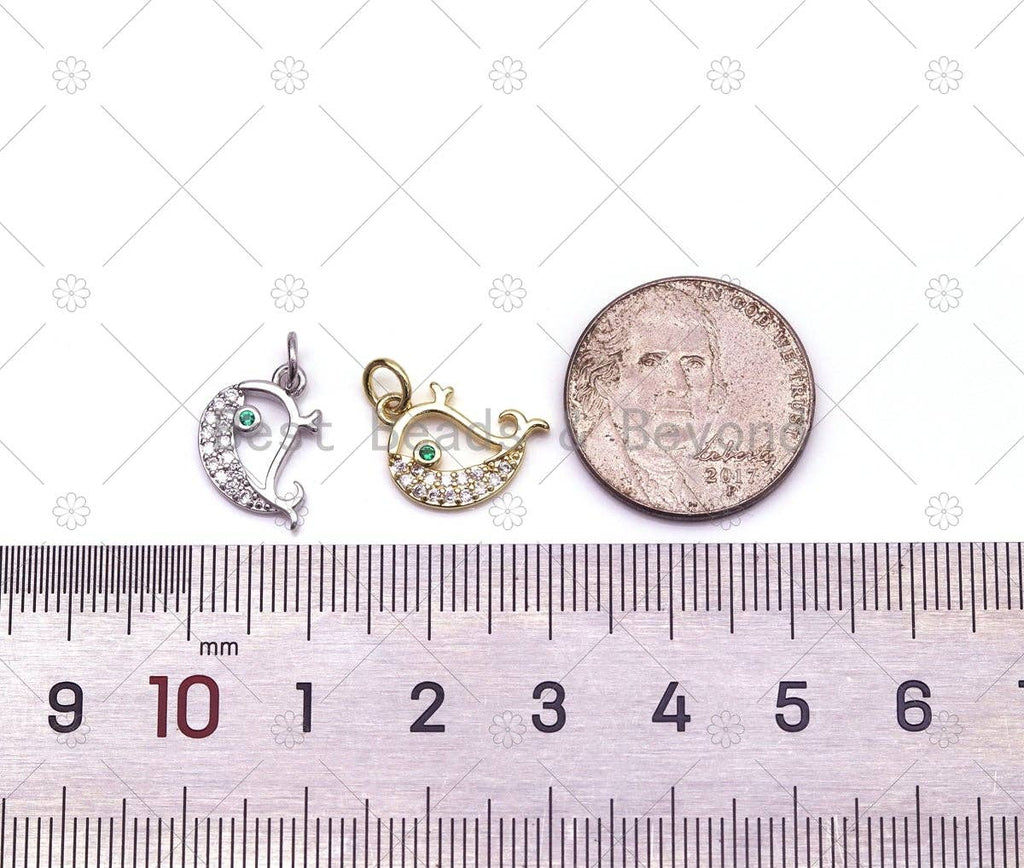 CZ Whale Charm, Sku#JD13