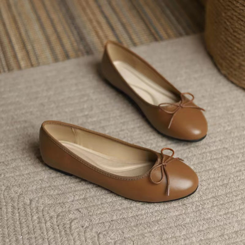 Classic Ultra-Soft Egg-Roll Women's Pumps – Chanel-Inspired Slip-On Heels | Synthetic Leather Round Toe
