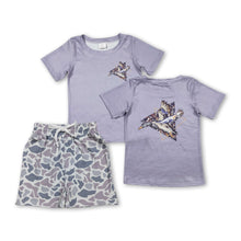 Load image into Gallery viewer, Duck short sleeves shirt grey camo shorts boys outfits
