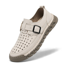 Load image into Gallery viewer, Men's Breathable Casual Leather Shoes | Stitched Buckle Low-Top Sneakers
