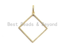 Load image into Gallery viewer, CZ Clear/Black Micro Pave Hollow Out Diamond Shape Pendant, CZ Pave Pendant, Gold/Rose Gold/Silver/Gunmetal, 43x46mm, Sku#F790