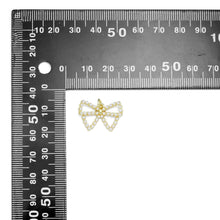 Load image into Gallery viewer, White Pearl Gold Bowknot Charm Pendant, bow charm, Sku#LK955
