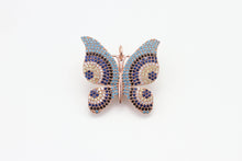 Load image into Gallery viewer, CZ Micro Pave 31mm Colorful Zirconia Butterfly Necklace Pendant, Sparking CZ Animal Charms Pendant, Turkish style Pendant,sku#F36