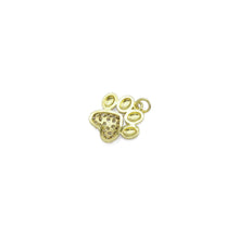 Load image into Gallery viewer, Gold Silver CZ Paw Print Charm, Sku#LK908