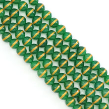Load image into Gallery viewer, Green Agate with Golden Line Beads, Sku#U1779