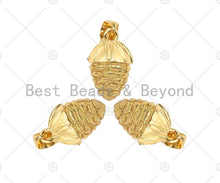 Load image into Gallery viewer, 18k Gold Color Pinecone Shape Pendant, Dainty Gold Acorn Pendant, Christmas Charm Pendant,14x8mm, Sku#LK207