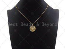 Load image into Gallery viewer, CZ Micro Pave Protection Pendant,Cubic Zirconia Tiercel Eagle Charm,Gold/Silver Tone,22x25mm, Men's Jewerly Findings, sku#L350