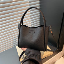 Load image into Gallery viewer, Women's Quilted Bucket Bag with Silk Scarf - PU Leather Crossbody Handbag