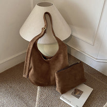 Load image into Gallery viewer, Women's Suede-Texture Bucket Shoulder Bag – Large Capacity Underarm Handbag