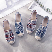 Load image into Gallery viewer, Women's Ethnic Print Canvas Slip-On Shoes | Lightweight Low-Top Flats