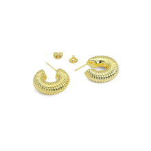 Load image into Gallery viewer, Puffy Snail Gold Silver Thick Hoop Earrings, Sku#A267
