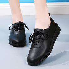 Load image into Gallery viewer, Women's Lace-Up Soft Sole Commuter Flats - Round Toe PU Leather Professional Shoes