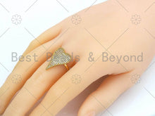 Load image into Gallery viewer, CZ Big Heart Shape Adjustable Ring, Sku#X233