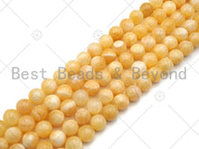 Load image into Gallery viewer, Quality Genuine Yellow Jade Round Smooth Beads, 6mm/8mm/10mm/12mm Natural Yellow Jade Beads, 15.5'' Full Strand, Sku#U1166