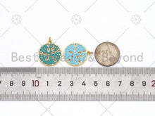 Load image into Gallery viewer, Colorful Enamel Sand Dollar Shape Pendant, 18K Gold Filled Flower Charm,Necklace Bracelet Charm Pendant,20x23mm,Sku#F1424