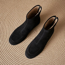Load image into Gallery viewer, Women's Fleece-Lined Suede Ankle Boots - Warm Winter Low Heel Round Toe Boots