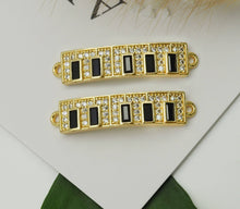 Load image into Gallery viewer, CZ Black Enamel Piano Board charm, Sku#FH196