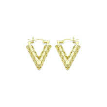 Load image into Gallery viewer, Gold V Shape Geometry Huggie Earrings, Sku#A249
