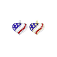 Load image into Gallery viewer, Gold Silver CZ Enamel Flag Color Heart Charm Pendant,Sku#LX868
