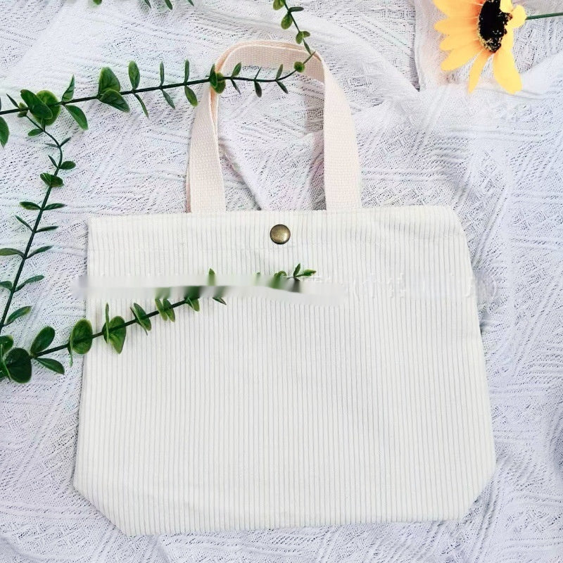 Women's Canvas Tote Bag - Minimalist Double-Sided Print Shoulder Bag with Embroidered Logo
