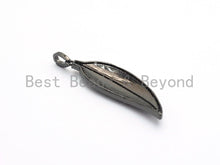 Load image into Gallery viewer, NEW Enamel Colorful Leaf Pendant,CZ Micro Pave Oil Drop Leaf pendant,Enamel pendant,Enamel Jewelry,14x48mm,sku#F619