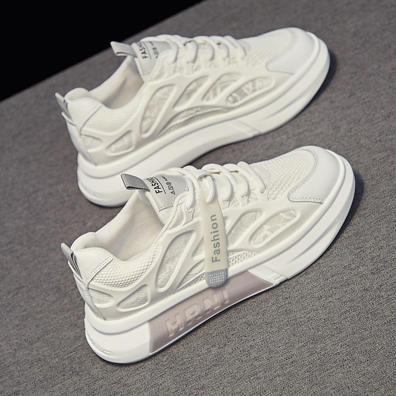 Women's Breathable Mesh Athletic Sneakers – Hollow-Out Lace-Up Sport Shoes