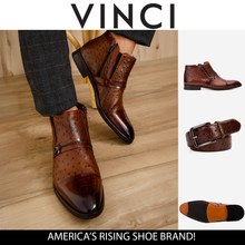 Load image into Gallery viewer, The Dallas Tan Leather Bit Ankle Zip-Up Dress Men Boot