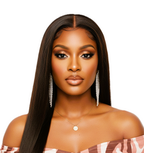 Load image into Gallery viewer, Dark Brown 24' Transparent Glueless Full HD Lace Wigs Straight Frontal Peruvian Hair Wigs