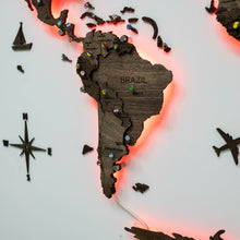 Load image into Gallery viewer, 3D LED Wooden World Map 3.0 Dark Walnut