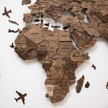 Load image into Gallery viewer, 3D LED Wooden World Map 3.0 Dark Walnut