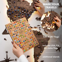 Load image into Gallery viewer, 3D LED Wooden World Map 3.0 Dark Walnut