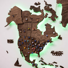 Load image into Gallery viewer, 3D LED Wooden World Map 3.0 Dark Walnut