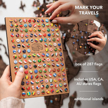 Load image into Gallery viewer, 3D Wooden World Map Dark Walnut