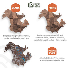 Load image into Gallery viewer, 3D Wooden World Map Dark Walnut
