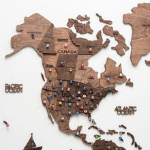 Load image into Gallery viewer, 3D Wooden World Map Dark Walnut