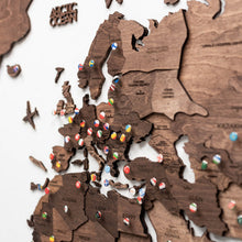 Load image into Gallery viewer, 3D Wooden World Map Dark Walnut