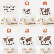 Load image into Gallery viewer, 3D Wooden World Map Dark Walnut