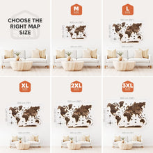 Load image into Gallery viewer, 3D LED Wooden World Map 3.0 Dark Walnut