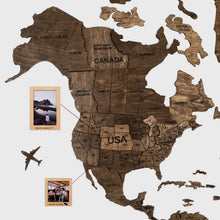 Load image into Gallery viewer, 3D Wooden World Map Dark Walnut (for US only)