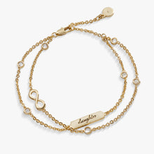 Load image into Gallery viewer, Daughter Infinity Chain Double Strand Bracelet