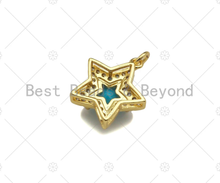 Load image into Gallery viewer, CZ  Five Point Star Charm,13x15mm, Sku#JL30