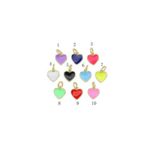 Load image into Gallery viewer, Colorful Enamel Gold Heart Charm, Sku#ML74c